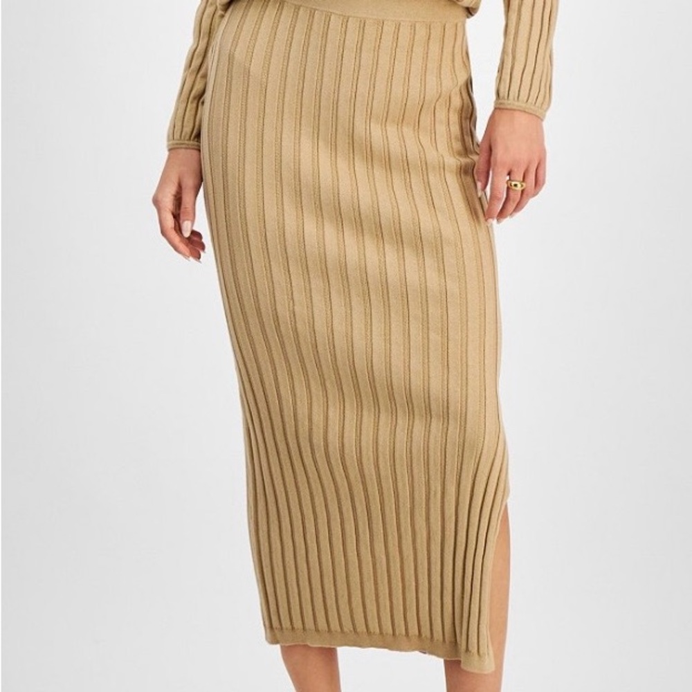 NWT Bar III Tan Ribbed Pencil Skirt